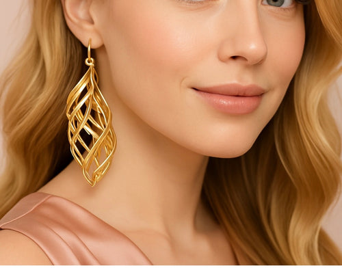Amani Gold Leaf Drop Earrings
