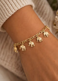 Nia Elephant Charm Cuban Figaro Bracelet