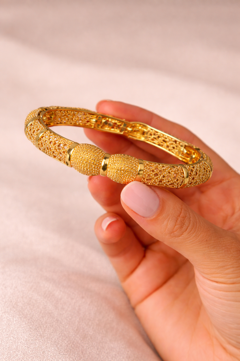 Valencia Textured Gold Statement Cuff