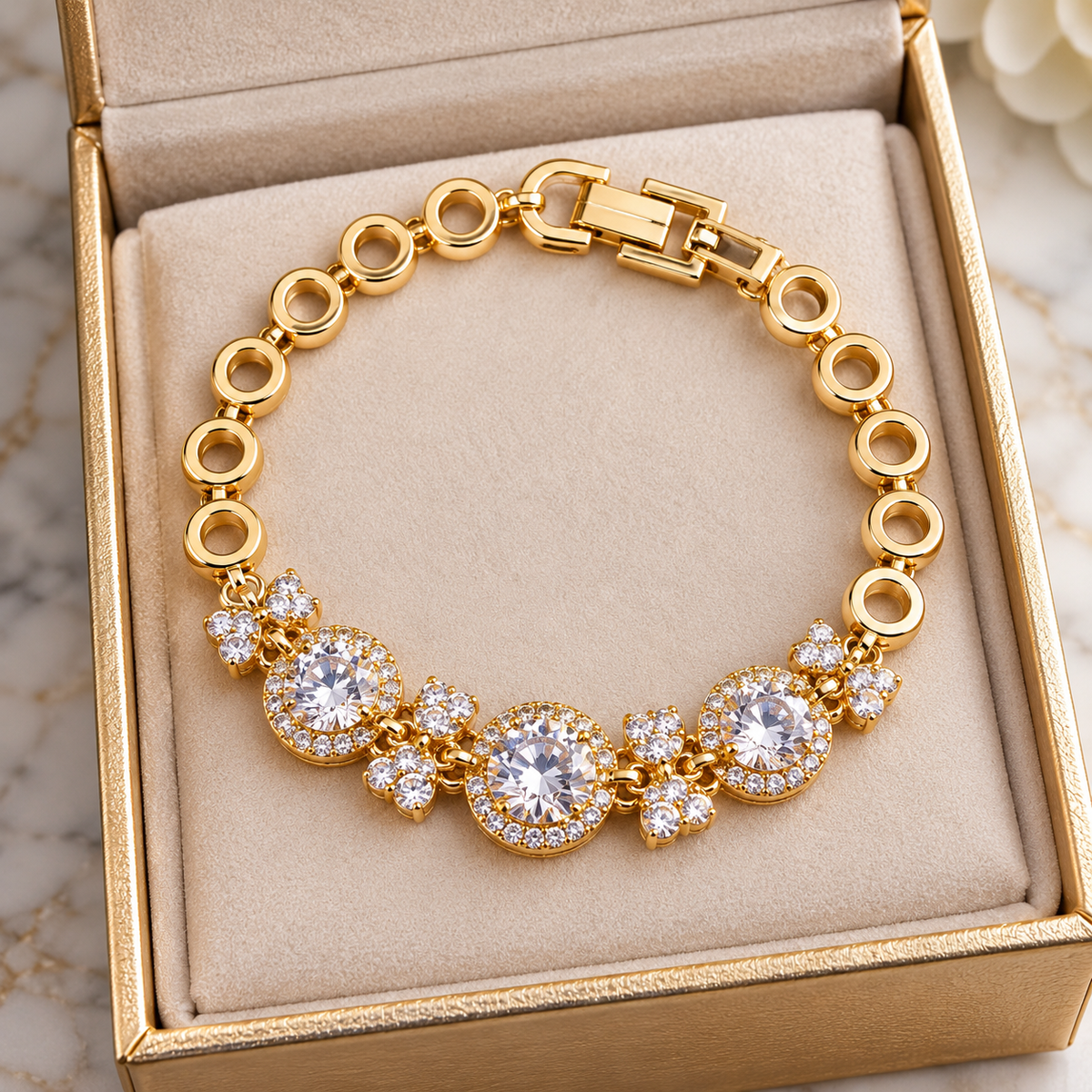 Solara Crystal Statement Bracelet